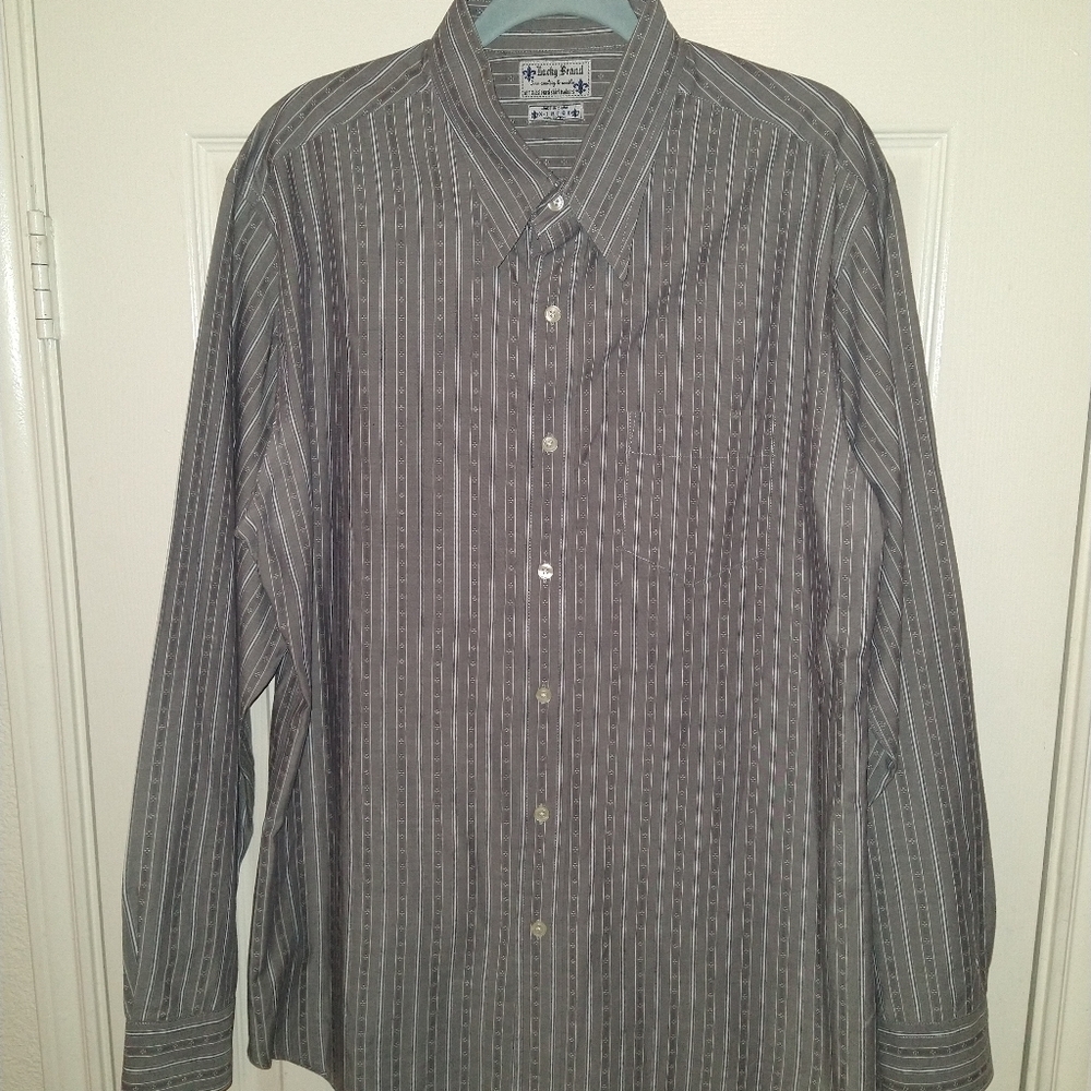 Lucky Brand Striped Long Sleeve Button Up Shirt Men's sz XL.